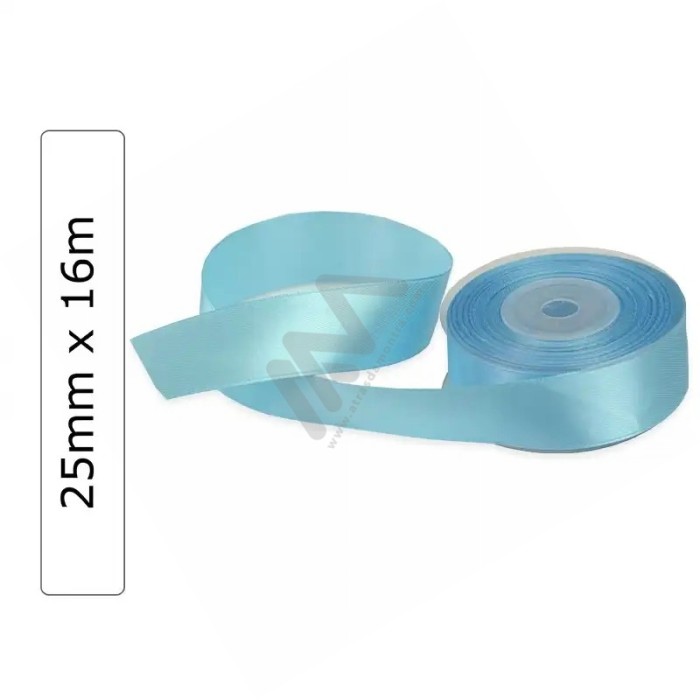 Light Blue satin wrapping tape 25 mm x 16m