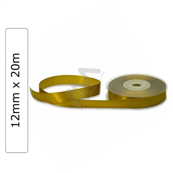 Gold satin wrapping tape 12 mm x20m