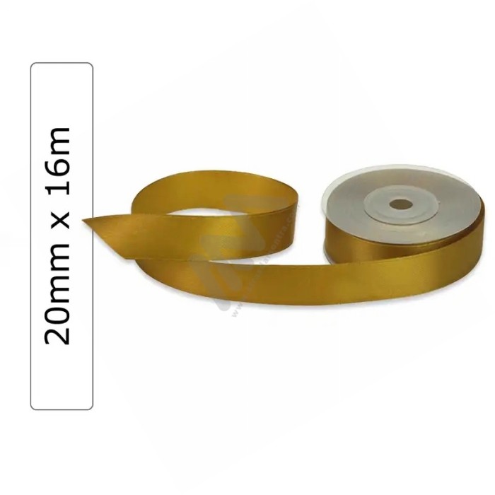 Gold satin wrapping tape 20 mm x 16m