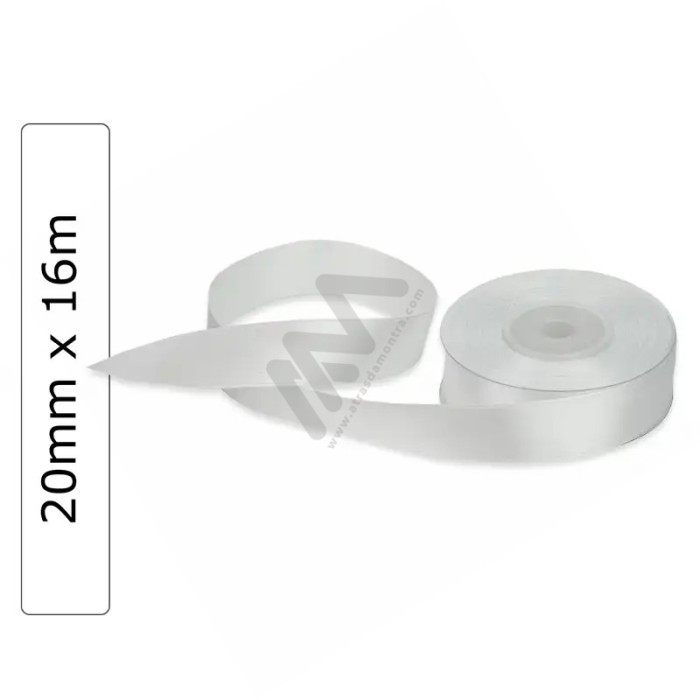 White satin wrapping tape 20 mm x 16m