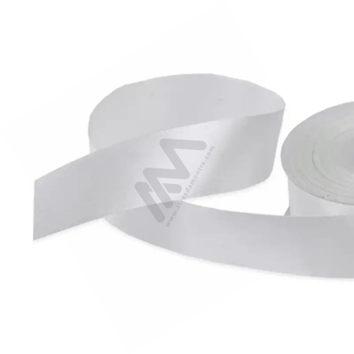 White satin wrapping tape 25 mm x 16m