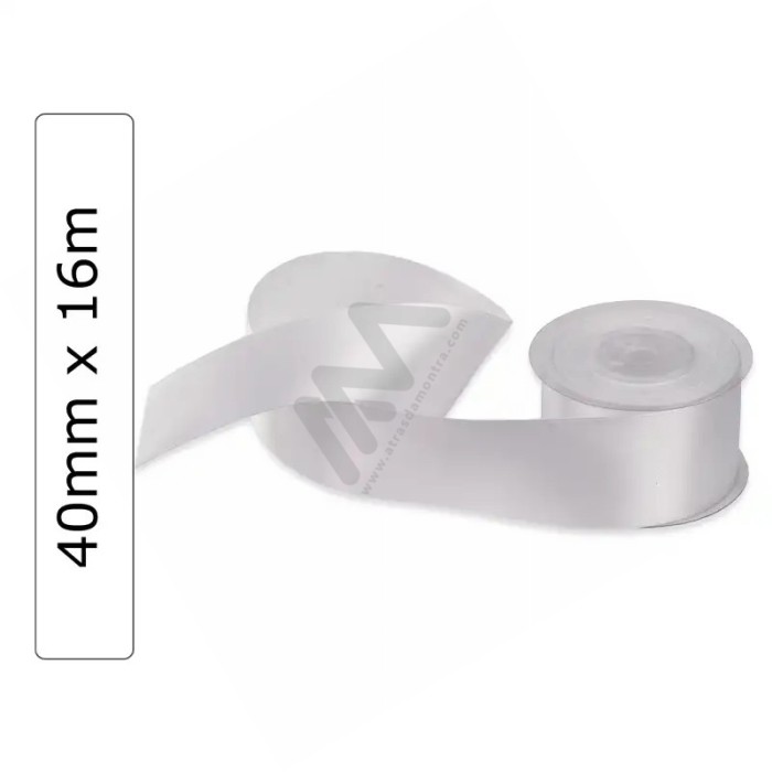 White satin wrapping tape 40 mm x 16m