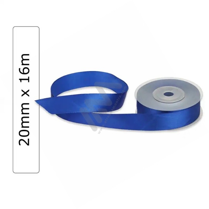 Blue satin wrapping tape 20 mm x 16m