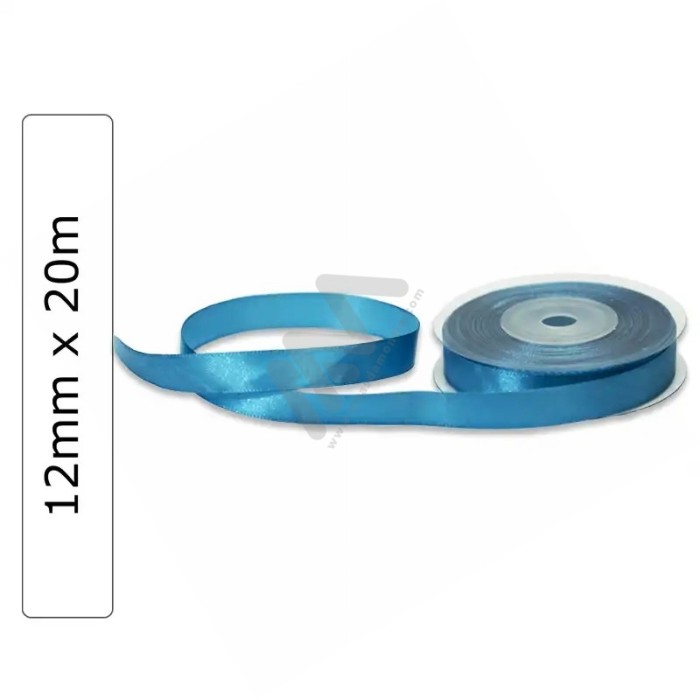 Blue satin wrapping tape 12 mm x 20m