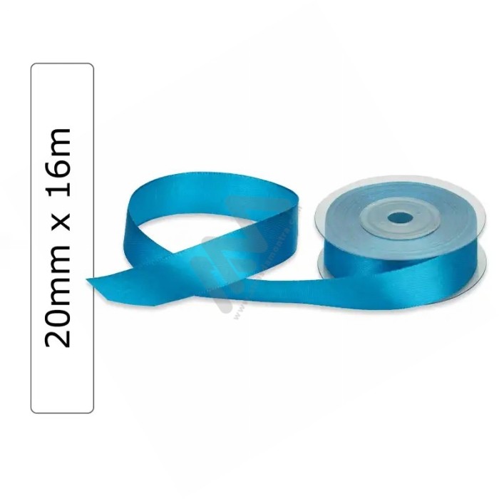 Blue satin wrapping tape 20 mm x 16m