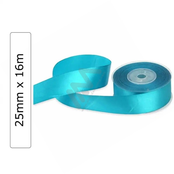 Blue satin wrapping tape 25 mm x 16m