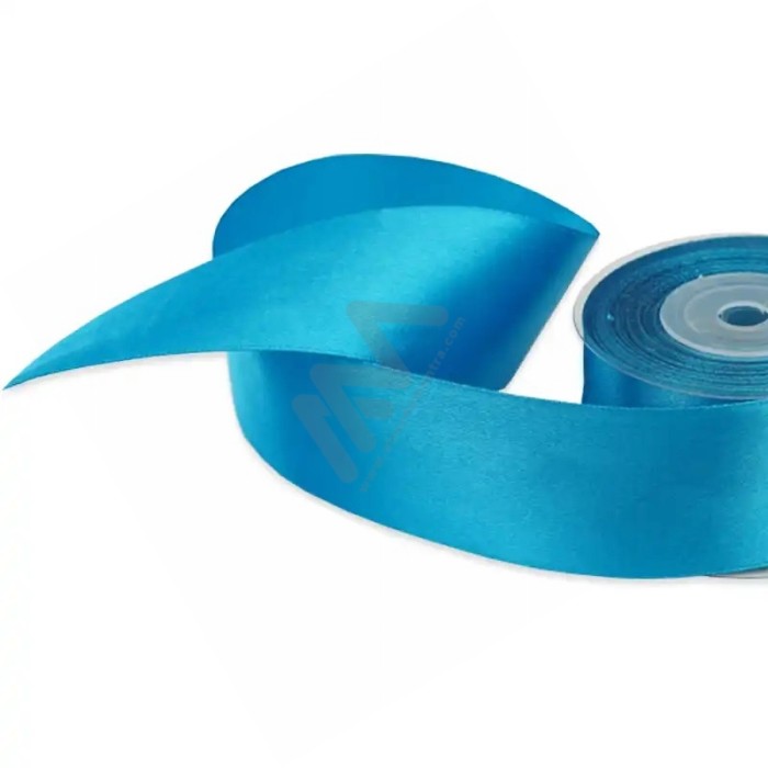 Blue satin wrapping tape 40 mm x 16m