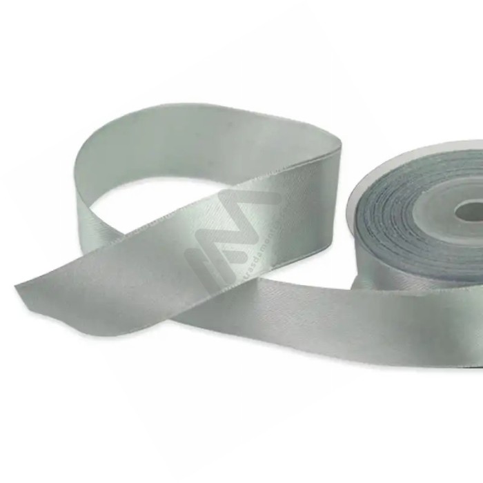 Silver satin wrapping tape 25 mm x 16m