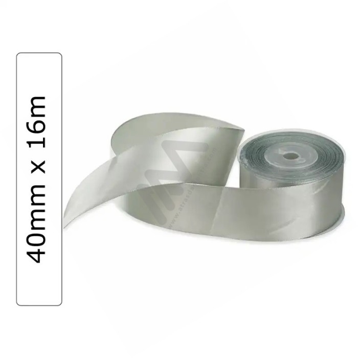Silver satin wrapping tape 40 mm x 16m