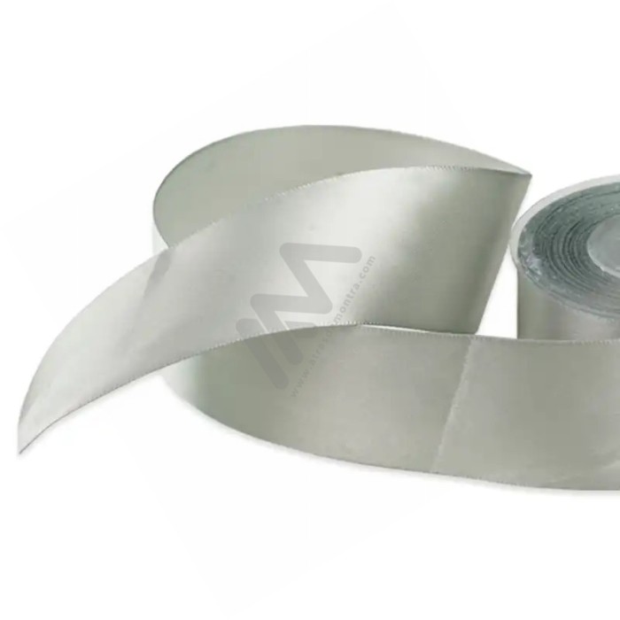 Silver satin wrapping tape 40 mm x 16m
