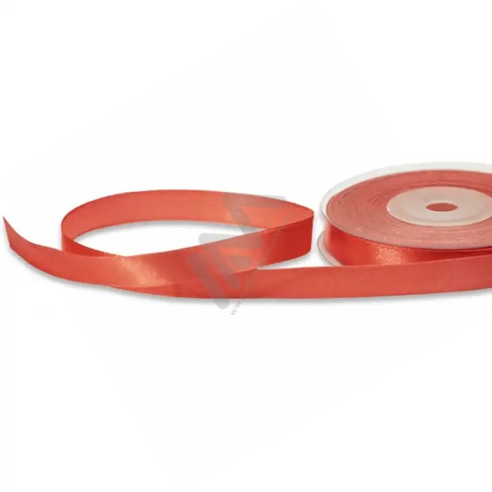 Red satin wrapping tape 12 mm x 20m