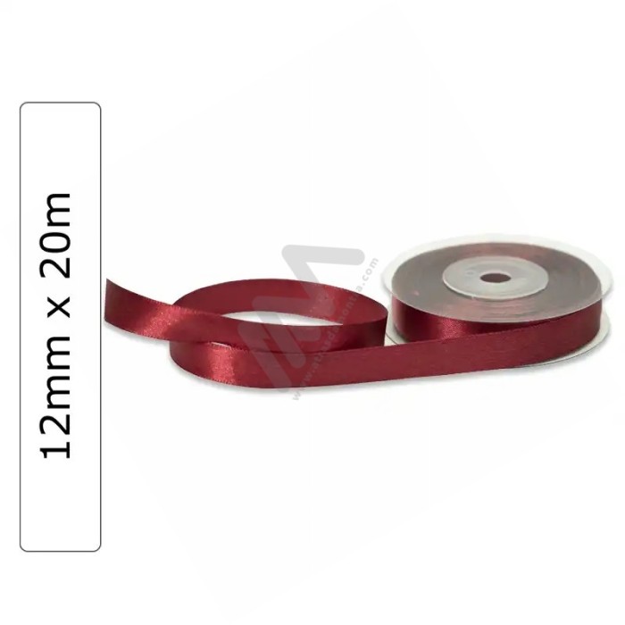 Dark Red satin wrapping tape 12 mm x 20m