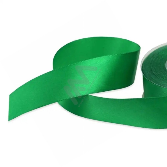 Green satin wrapping tape 25 mm x 16m
