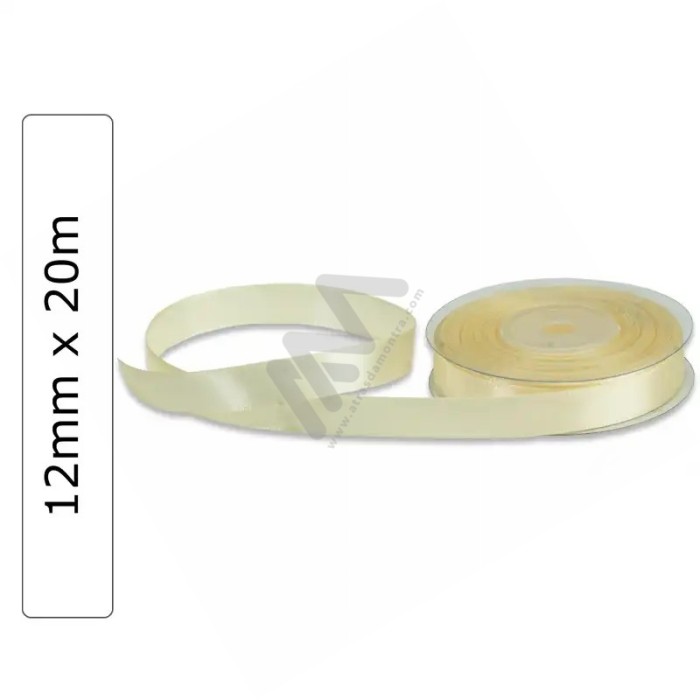 Beige satin wrapping tape 12 mm x 20m