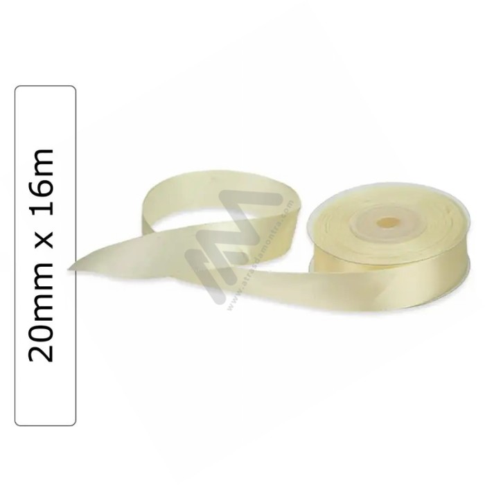 Beige satin wrapping tape 20 mm x 16m
