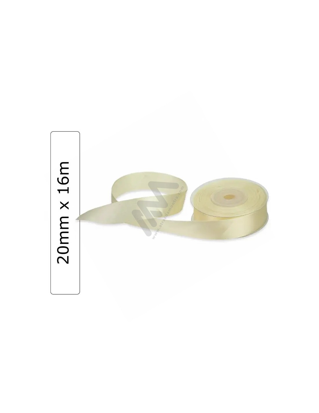 Beige satin wrapping tape 20 mm x 16m