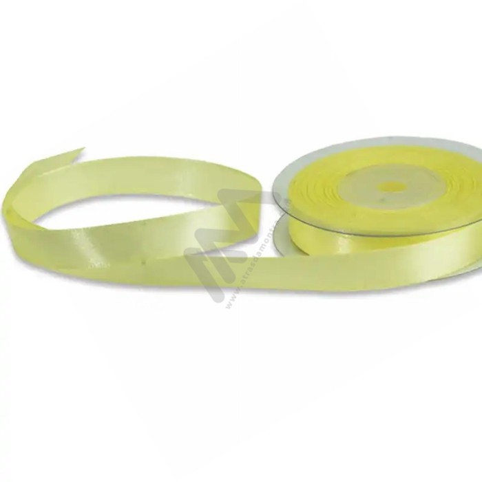 Pastel Yellow satin wrapping tape 12 mm x 20m