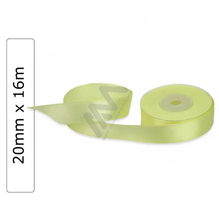 Pastel Yellow satin wrapping tape 20 mm x 16m
