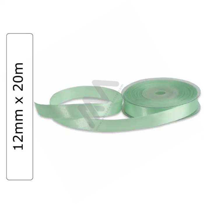 Light Green satin wrapping tape 12 mm x 20m