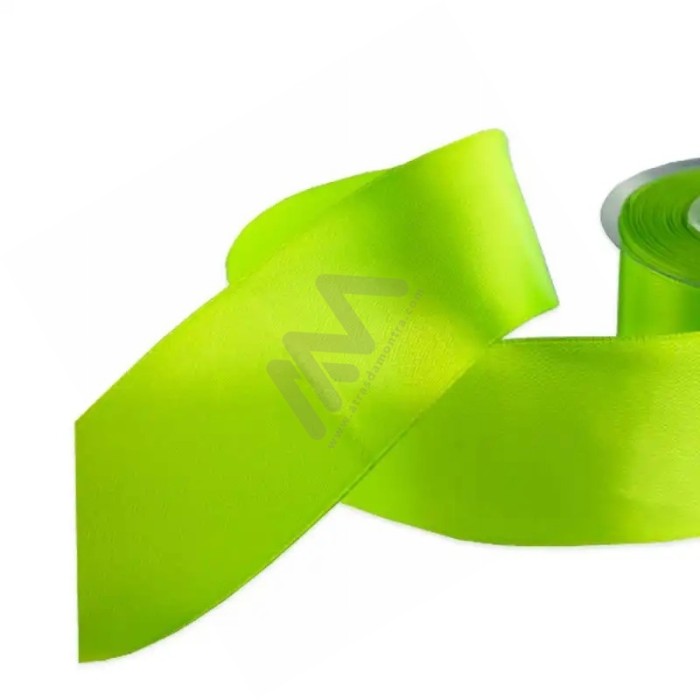 Green satin wrapping tape 40 mm x 16m