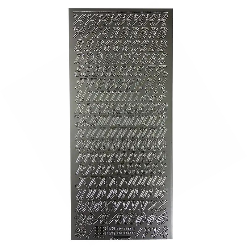 Etiquetas Laser de folha BLISTER "Letras" Itálico Prata Etiquetas Laser de folha BLISTER "Letras" Itálico Prata