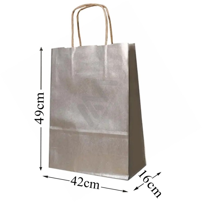 Kraft Silver Twisted Handle paper bags 42x49x16