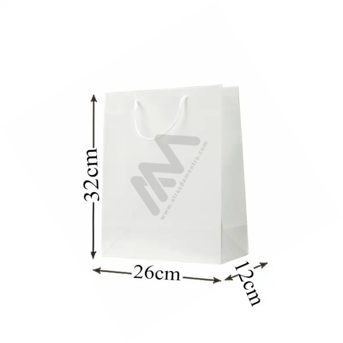 White Rope Handle Paper Bag 160 g/m² 26x32x12 - 12 units
