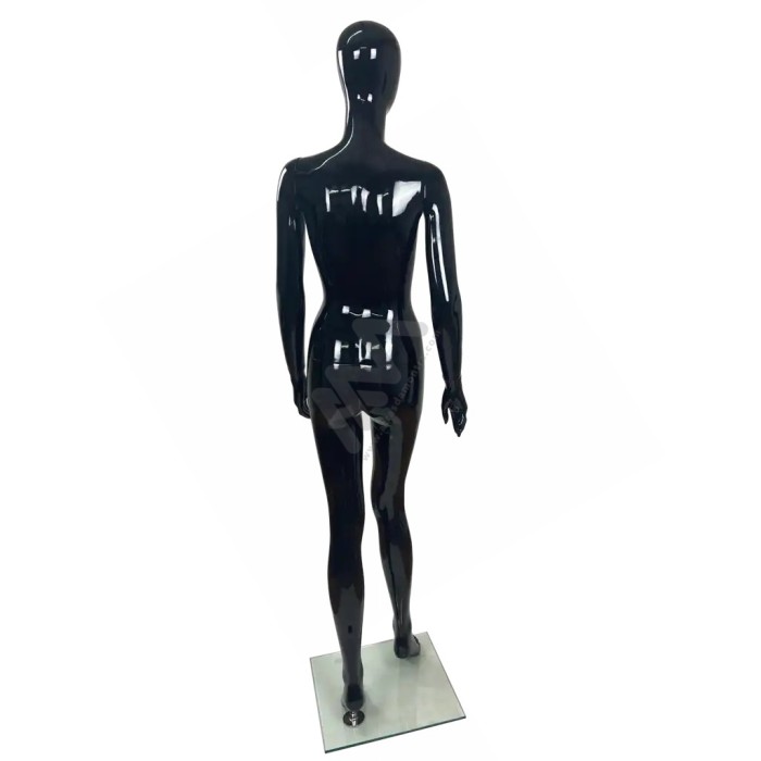 Female Mannequin with black head.