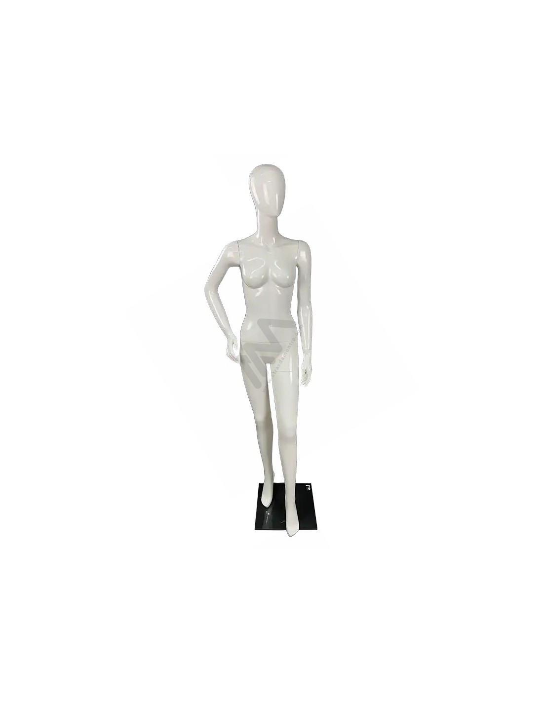 Female Mannequin with white head.