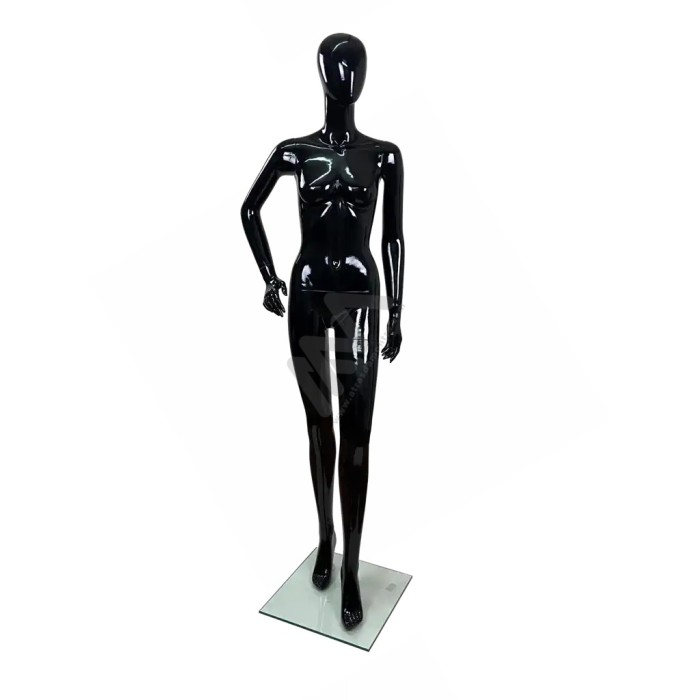 Manequim Senhora / Mulher com Cabeça sem feições Preto Brilhante %shop-name%