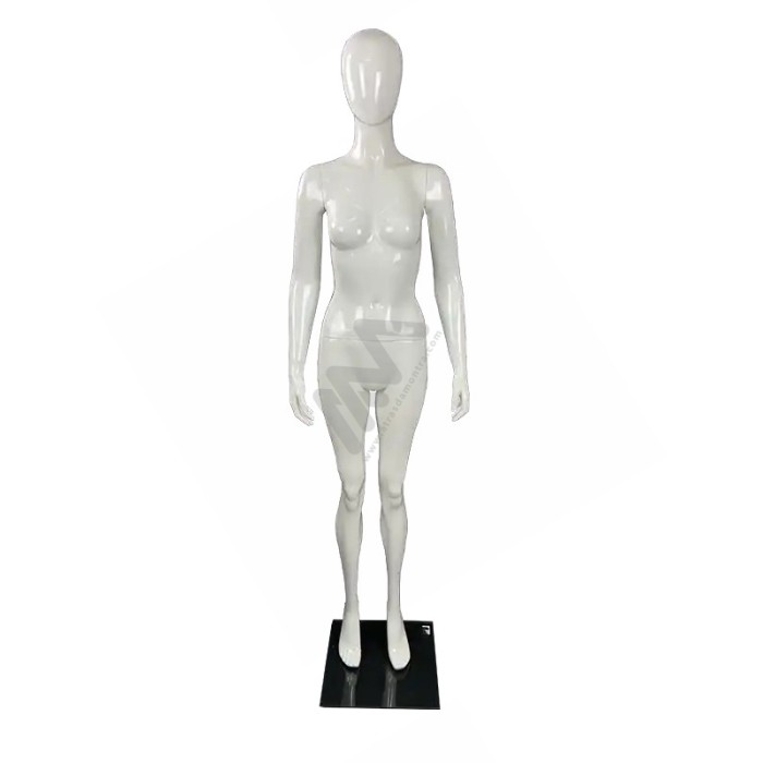 Manequim Senhora / Mulher com Cabeça sem feições Branco Brilhante %shop-name%
