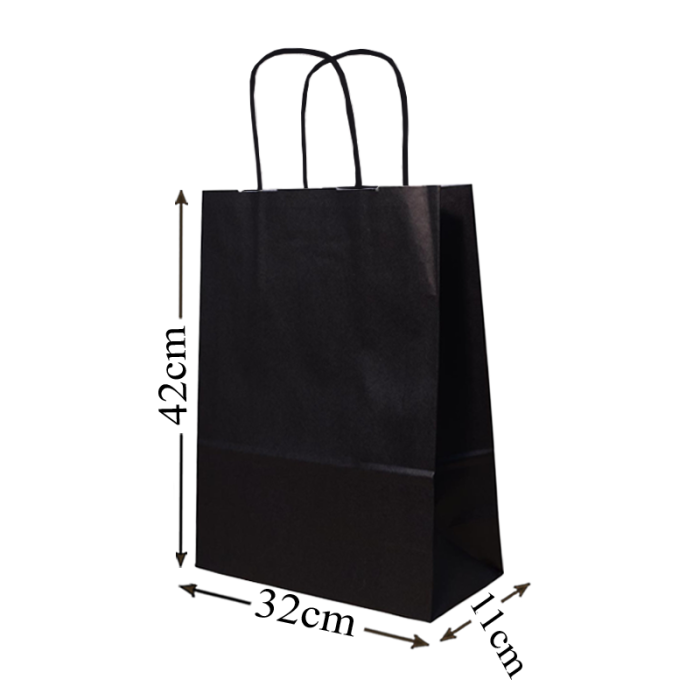 Black Twisted Handle Paper Bags 32x42x11