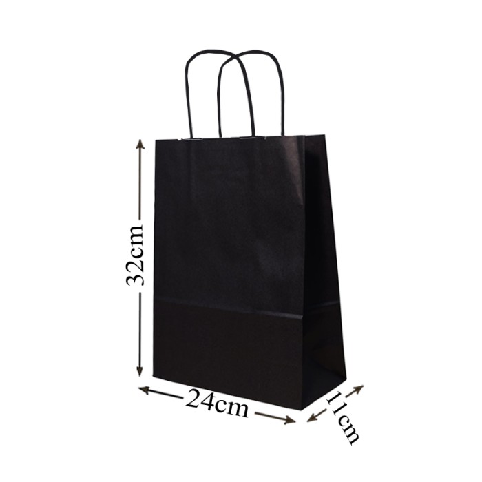 Black Twisted Handle Paper Bags 24x32x11