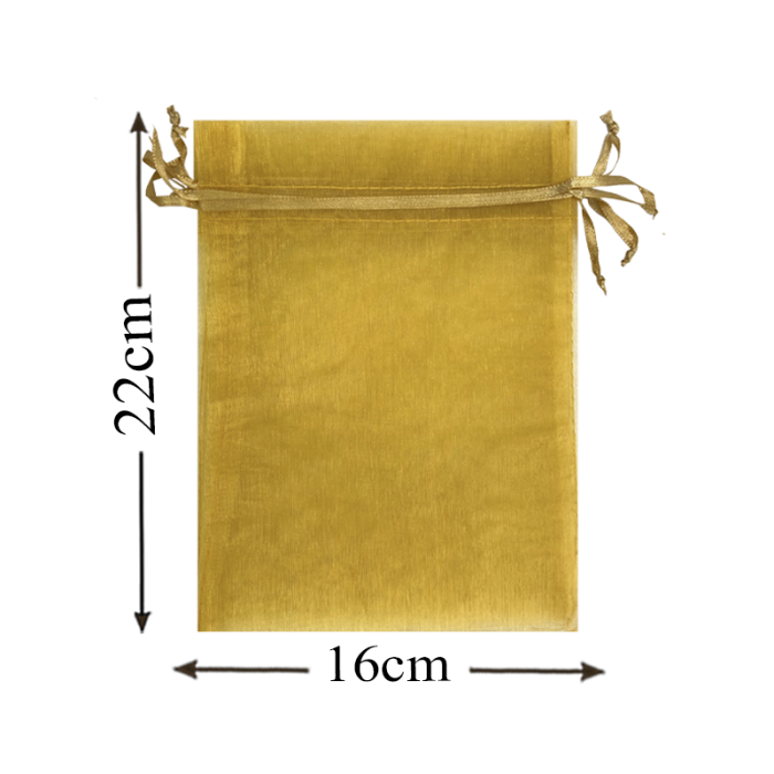 Gold Organza Bag 16x22 Pack 10 units