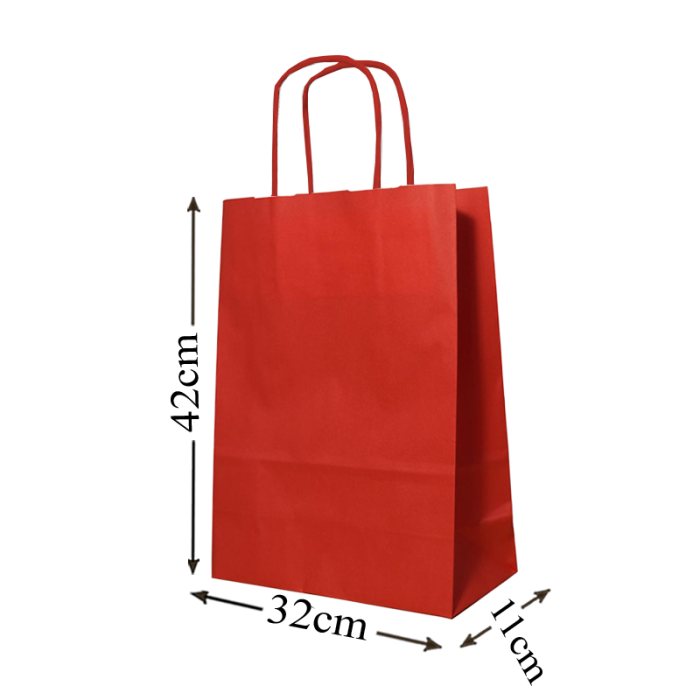 Red Twisted Handle Paper Bags 32x42x11
