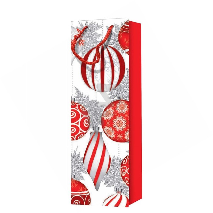 210 g/m² Christmas Rope Handle Paper Bags for bottles 12x36x9
