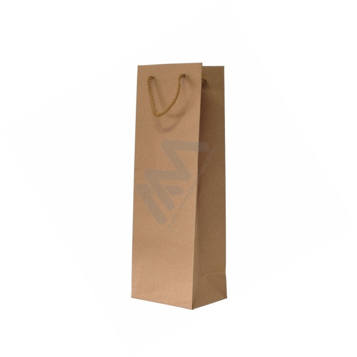 210 g/m² Kraft Rope Handle Paper Bags for bottles 12x36x9