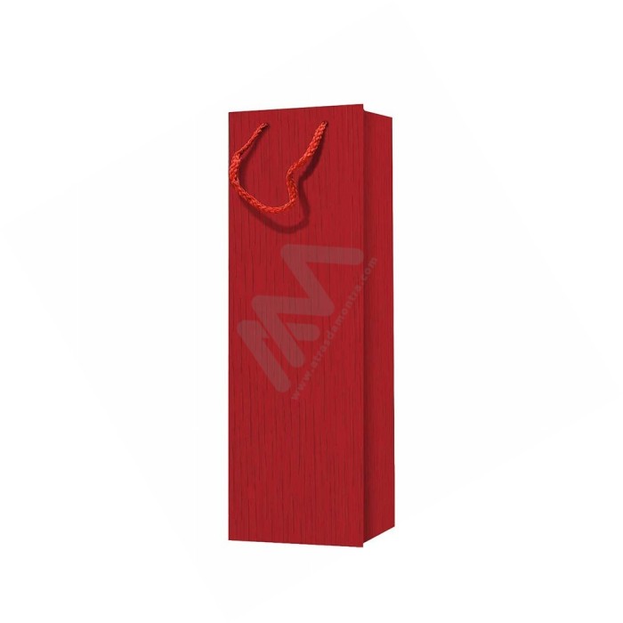 210 g/m² Kraft Red Rope Handle Paper Bags for bottles 12x36x9