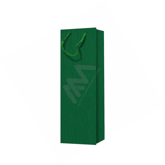 Sacos de Papel 210 g/m² Asa Cordão Verde Kraft p/ garrafas 12x36x9