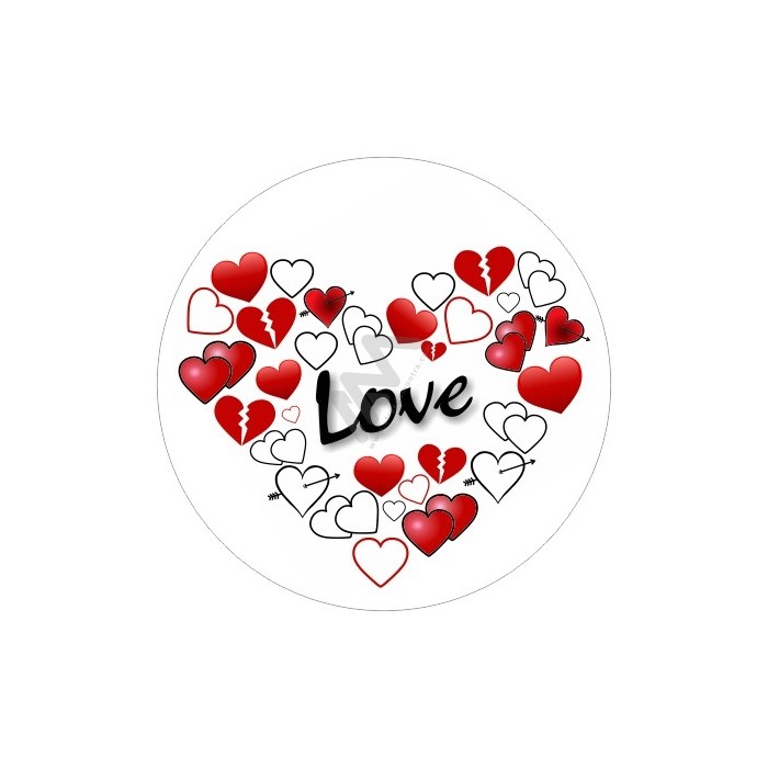Roll with 200 Adhesive Labels "Love"