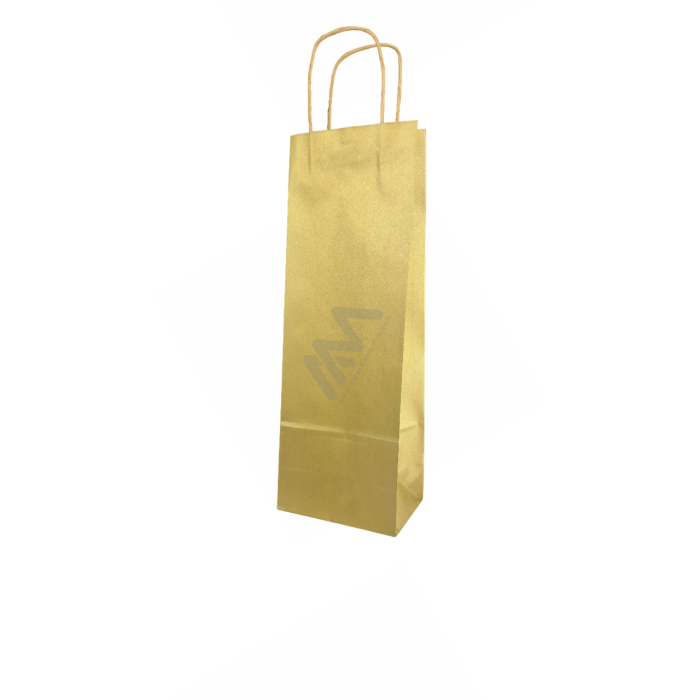 Gold Kraft paper wine bags 14x39,5x9