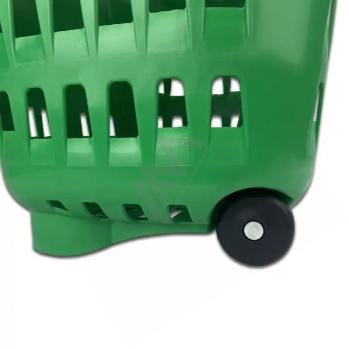 43L Supermarket plastic basket w / wheels