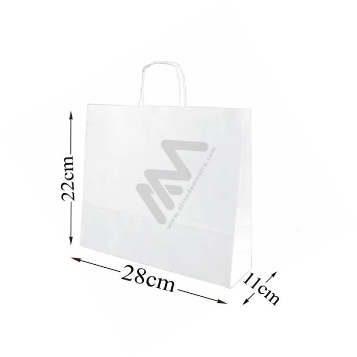 White Twisted Handle Paper Bags 28x22x11