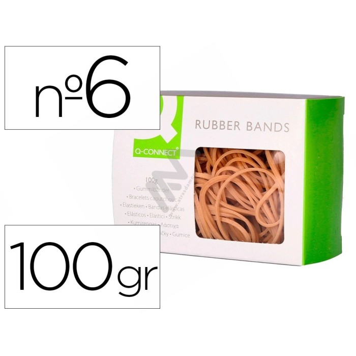 Rubber Bands Q-Connect 100 gr nº 6