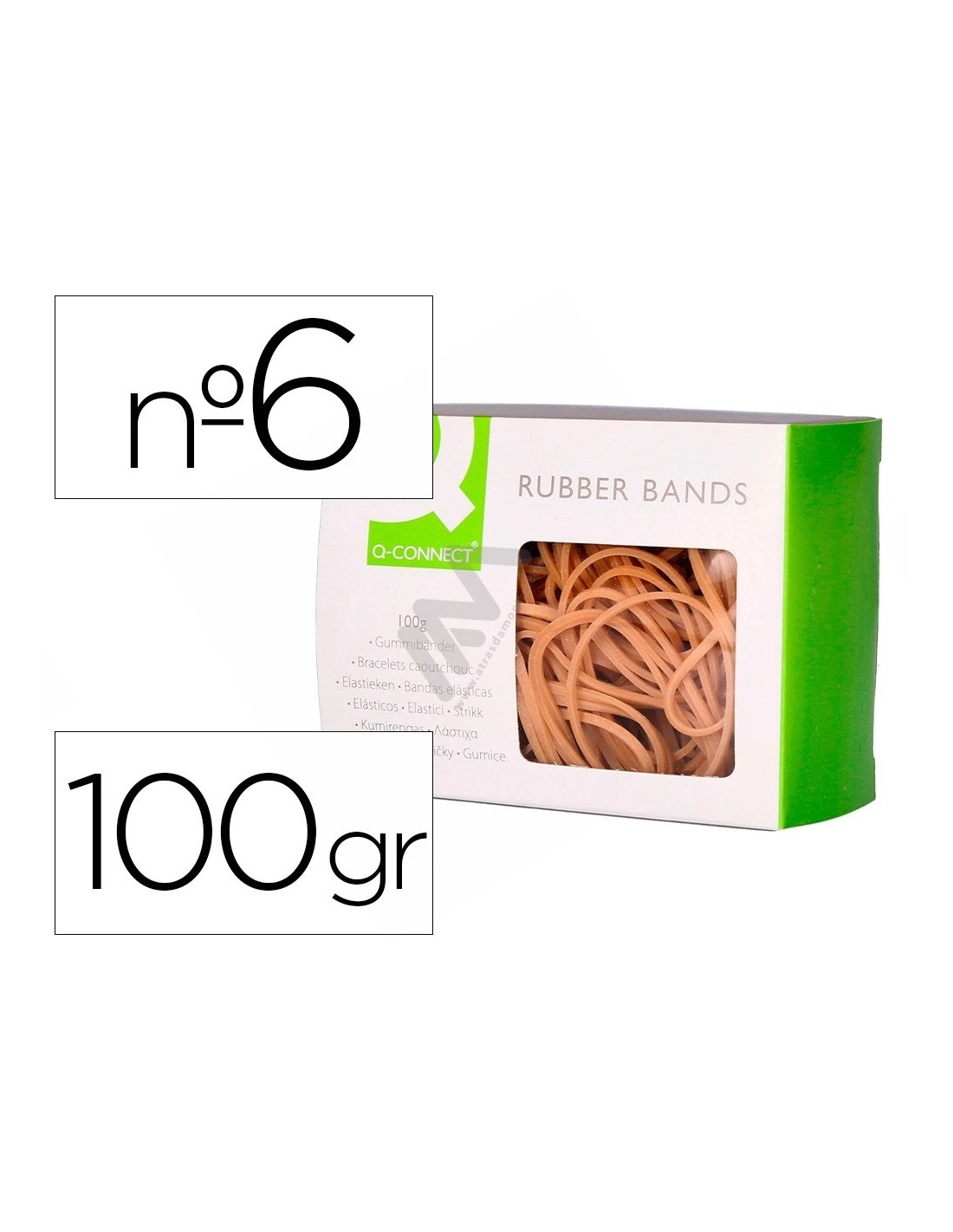 Rubber Bands QConnect 100 gr nº 6