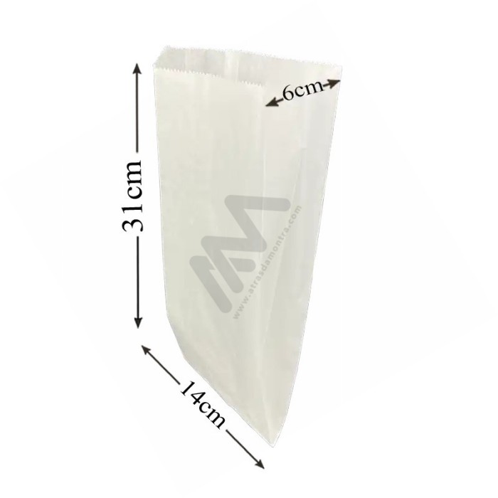 White Kraft Paper Pouches 14x31+6 - 1000 units