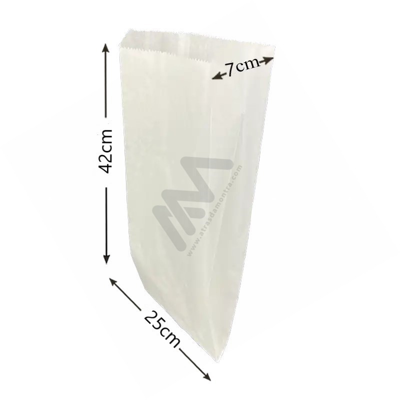 White Kraft Paper Pouches 25x42+7 - 1000 units