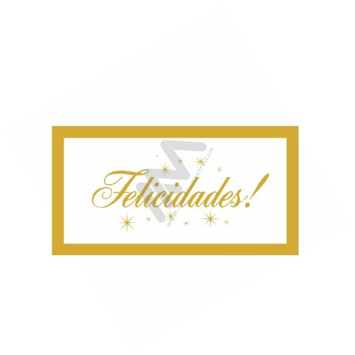 Roll with 200 Sticker Labels "Felicidades" - Gold