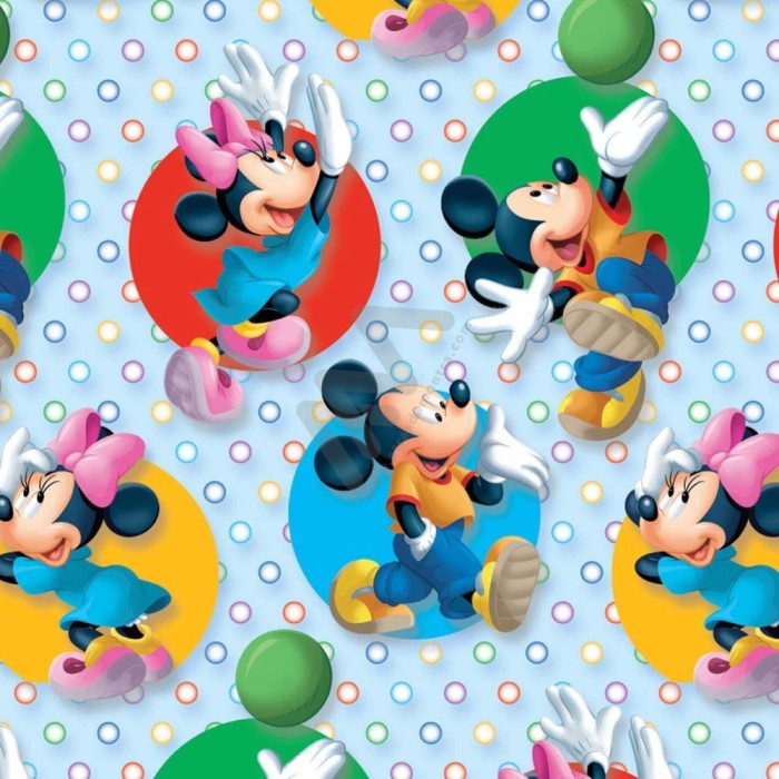 Papel de Embrulho Disney Mickey & Minnie Mouse c/25 folhas 70x100cm