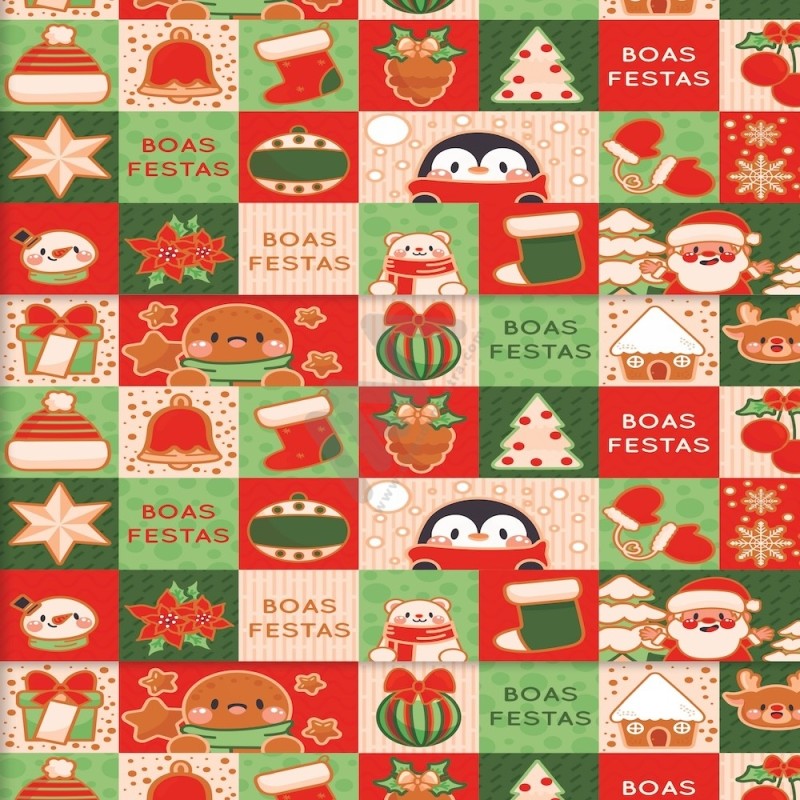 Papel de Embrulho Natal c/25 folhas 70x100cm